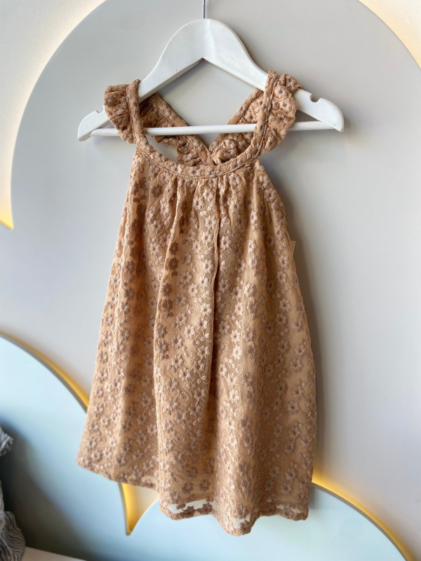 &Ccedil;i&ccedil;ek Nakışlı Elbise 