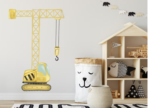 İş Makinaları Duvar Sticker 