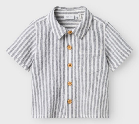 Name İt Keten &Ccedil;izgili G&ouml;mlek