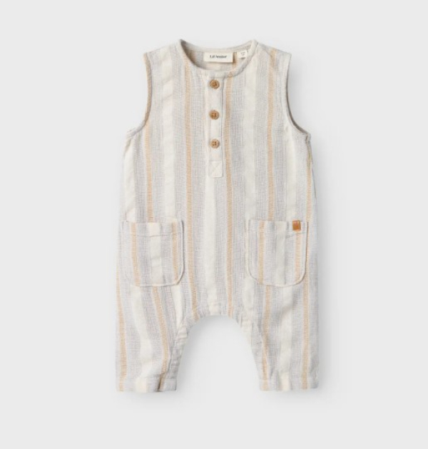 Lil Ateiler Keten Düğmeli Salopet