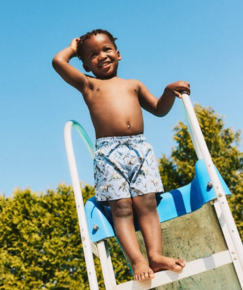 Name İt Desenli Deniz Şortu