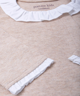 Fırfır Yakalı Bej Tulum