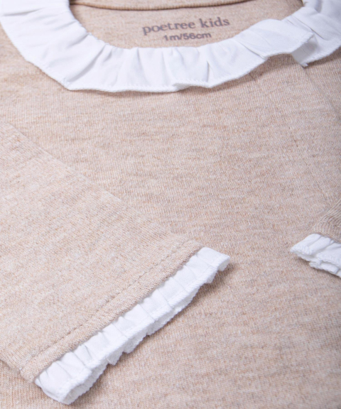 Fırfır Yakalı Bej Tulum