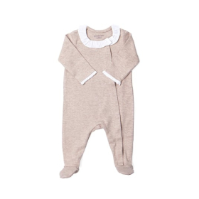 Fırfır Yakalı Bej Tulum