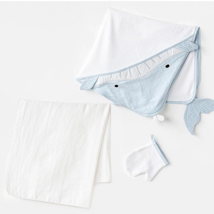 BALİNA TASARIMLI KUNDAK HAVLU SET